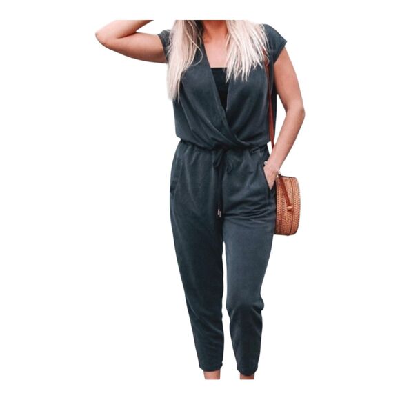 CALIA by Carrie Underwood Pants - CALIA Women's Comfort Jumpsuit Size M Navy Sleeveless Minimalist Cozycore Romper